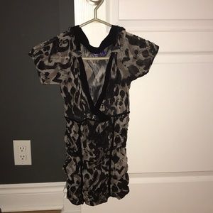 Camo-themed / sheer Mexx blouse - size M